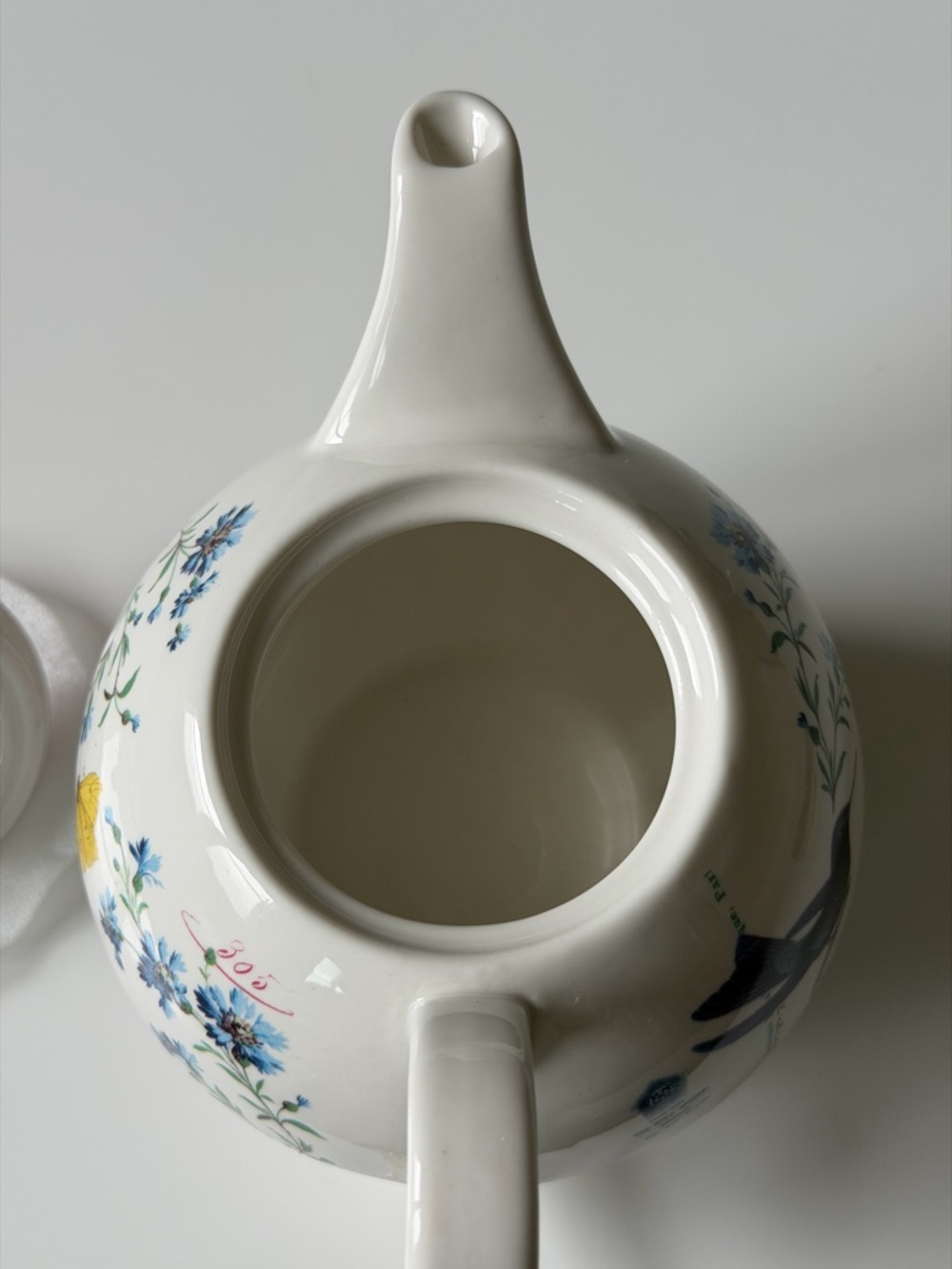 Fringe Porcelain 2-Piece Stacking Tea for One Teapot - Floral  Peony Butterfly - Picture 5 of 13